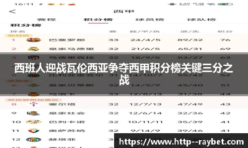 西班人迎战瓦伦西亚争夺西甲积分榜关键三分之战